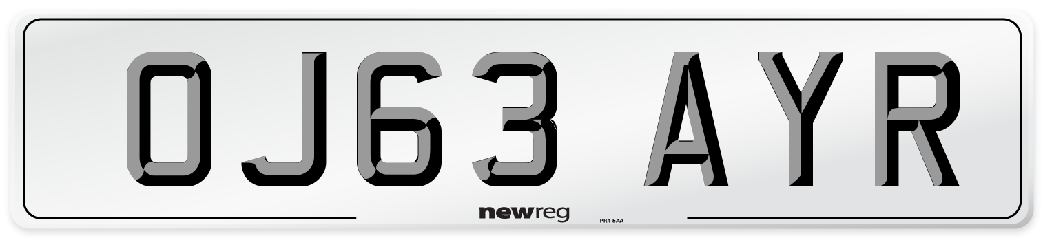 OJ63 AYR Number Plate from New Reg